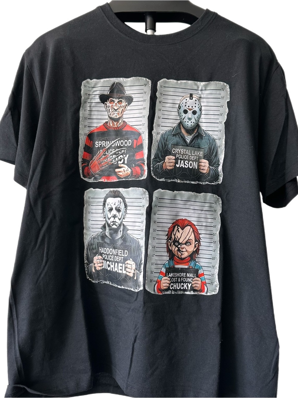 Horror Characters Graphic Black T-Shirt